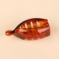 Amber tortoiseshell banana hair clip for high ponytail fixation with glossy finish - Glossy Tortoiseshell
