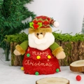 Sacchetto regalo di Babbo Natale in peluche con ricami e pompon per decorazioni festive - Babbo Natale