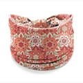 Bohemian mandala headband featuring red and green ethnic patterns on soft stretch fabric - Style 19
