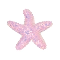 Pink holographic sequin starfish hair clip with sparkling rainbow glitter for girls - Violet Sequins