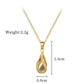 Détails du collier goutte d'or avec poids 3,2g et hauteur de pendentif de 2,5cm - Style Goutte d'Eau Dorée (C107)