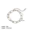 Detail der Büroklammer-Gliederkette aus Edelstahl mit 17cm Länge und Größenmarkierungen - Silbernes Armband(YYB023103-P)