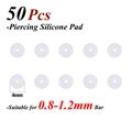 50pcs clear silicone piercing healing pads for 0.8-1.2mm studs, 4mm diameter discs - 4mm-50Pcs / Nude
