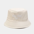 Detail of cream cotton bucket hat with white New York N.Y. 3D embroidery and stitched brim - M (56-58cm) / Beige