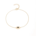 Eleganter Gold-Armband mit Evil Eye, blauem Kristall und weißen Zirkonia-Akzenten - Einheitsgröße / Böses Auge Armband-Gold