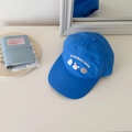 Détail de la casquette bleue pour enfants avec broderies d'animaux mignons et logo brodé - 52-54cm (3-8 Ans) / Bleu