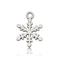 Silver snowflake alloy pendant with metallic texture for DIY jewelry making and crafts - Antique Silver Snowflake F