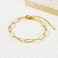 Classico bracciale a catena a graffetta placcato oro 18K in acciaio inossidabile - Bracciale a Catena a Croce (S564)