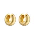 Detail of 18K gold plated C-shaped ear cuffs with a smooth polished finish and retro design - Gold Polished C-Shape