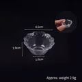 Miniature clear dollhouse sundae cup with scalloped rim and precise measurements - 4cm Scalloped Transparent Bowl