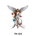 Waterproof temporary tattoo sticker TH-323 featuring a colorful winged angel and butterflies - Th-323 / 210*148mm