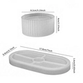 Silicone resin mold set for striped round container and oval tray DIY plaster storage - Tray + Pot Set