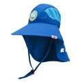 Cappello da sole blu per bambini con tesa larga, coprinuca e pannelli a rete traspiranti - Regolabile per Bambini (45-52cm) / Blu Reale
