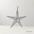 Sparkling 25cm silver glitter star Christmas ornament with 103g lightweight design - 25cm / Silver