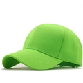 Detail of neon green cotton twill baseball cap with six-panel structure and textured fabric - Adjustable / Fruit Green