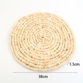 Handgewebte Wanddekoration aus Rattan, runde Strohmatte mit 38 cm Durchmesser für Interieur - 38cm / Maishüllen-Turbinen-Stil