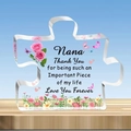 Acrylic puzzle keepsake with pink roses for Nana, personalized Mother's Day gift decor - Nana Style (Q22)