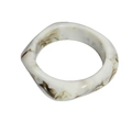 Minimalist marble brown resin thick square bangle with tortoise shell pattern - Geometric Rhombus / Inner Diameter 65mm / Beige Coffee Swirl