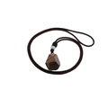 Macro shot of irregular tiger eye stone perfume bottle pendant with woven necklace - Tiger's Eye