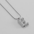 Collana in acciaio inossidabile argento con ciondolo lettera E e catena snake sottile - Lettera E [Acciaio]