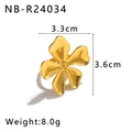 Golden oversized sunflower ring with pearl center detail, 3.6cm fashion jewelry piece - 3D Flower Style (NB-R24034)
