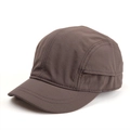 Macro detail of breathable ripstop fabric texture on a short brim quick-dry baseball cap - M(58cm) / Coffee