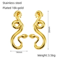 Snake earrings in 18k gold plated stainless steel with dimensions 30mm by 14mm - 1328