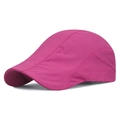 Rose red mesh breathable sun hat with quick-dry fabric for outdoor summer activities - Adjustable / Rose Red