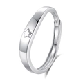 Adjustable S925 sterling silver ring featuring a 3D star design and polished finish - Adjustable Open / Men's Ring (FDJZ-321)