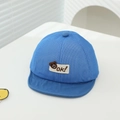 Close-up of bright blue breathable mesh baby cap with cute bear and OK embroidery - 48-50cm (1-3 Years) / Blue