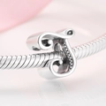 S925 sterling silver letter T charm with vintage patterns on snake chain bracelet - Letter T (Vintage)