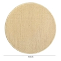 Natural sisal round woven rug in light brown finish, 60cm diameter non-slip mat - Diameter 60cm / Round / Natural Sisal / Overlocked