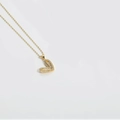 Collana a cuore Angel Love dorata con pavé di zirconi scintillanti per un look trendy - Cuore in Zirconia Bianca (XL3202-1)