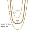 Layered gold titanium steel snake chain necklaces in 1.5mm and 4mm widths for women - Multi-layered Chain (XKN6115) / Gold