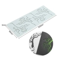 Light blue branch leaf silicone lace mold 203x80mm with finished pastry results - 4-Cavity Tree Branches