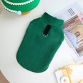 Gilet chaud en polaire vert foncé pour chiens et chats avec attache harnais en D - S / Vert