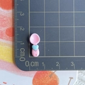 Mini cucchiaio in resina rosa con cuore blu, lungo 2,5 cm, ideale per accessori fai-da-te - Cucchiaio Cuore / Rosa