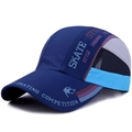 Casquette de soleil respirante bleu marine à séchage rapide avec design patchwork skate - Réglable / Bleu Marine