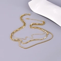 Three-layer 18K gold plated stainless steel necklace featuring layered link chain design - 18K Gold