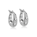 Orecchini a cerchio in argento S925 con motivo a stella in zircone micro-incastonato - Argento 925 / Platino-A / Argento