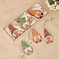 Set di 6 ciondoli gnomi autunnali in legno con zucche e foglie in scatola di legno - 9Pz/Scatola Stile D Gnomi Colorati