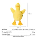 Yellow duck plush cat toy with crinkle paper and sounder, soft faux rabbit fur fabric - Ingot Duck