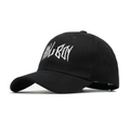 Casquette de baseball en coton noir avec broderie Hellboy blanche et visière courbée - Réglable / Noir