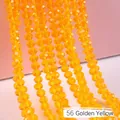 Faceted 56 golden crystal wheel beads for DIY jewelry making and craft supplies - 56 Golden Yellow / (6mm) - Approximately 80 Beads