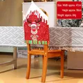 Housse de chaise Noël motif renne rouge, 47x58cm décoration de salle à manger festive - Série 301-Élan