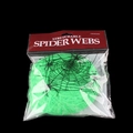 Green stretchable spider web with black plastic spiders for Halloween venue decoration - Spider Web And Spiders (Small) / Green