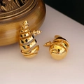 Elegante 18K vergulde spiraalvormige oorknopjes met minimalistisch geometrisch design - E1436-Goud Spiraal (3.0*2.0cm)