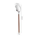 Spatola giapponese in acciaio inox 304 con manico in noce, misura 28,5 cm x 6,2 cm - Spatola tonda con manico in legno di noce