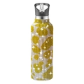 32oz stainless steel tumbler with yellow and white rhinestone pattern and straw - 350ml (12oz) / Cow Pattern Yellow