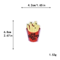 French fries embroidery patch for DIY clothing repair, 4.2cm width and 6.8cm height - GZ-2764 With Adhesive Backing